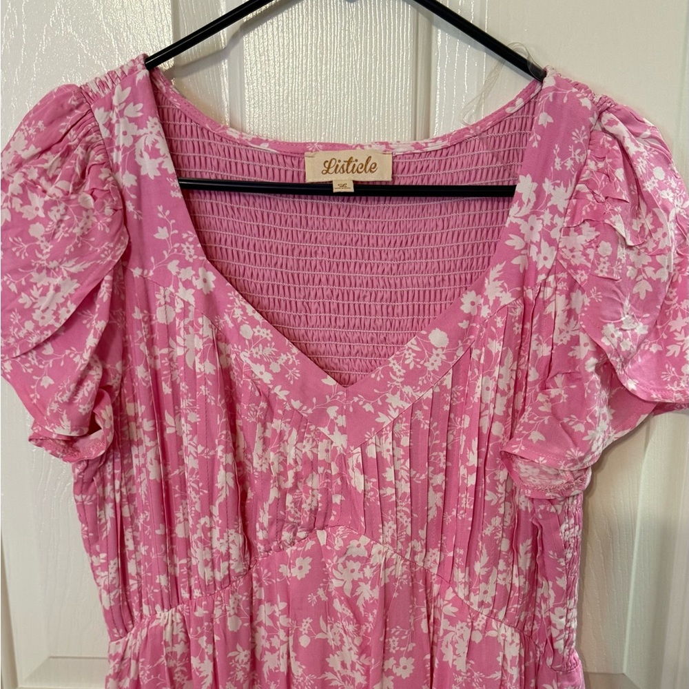 Listicle Pink Floral Maxi Dress